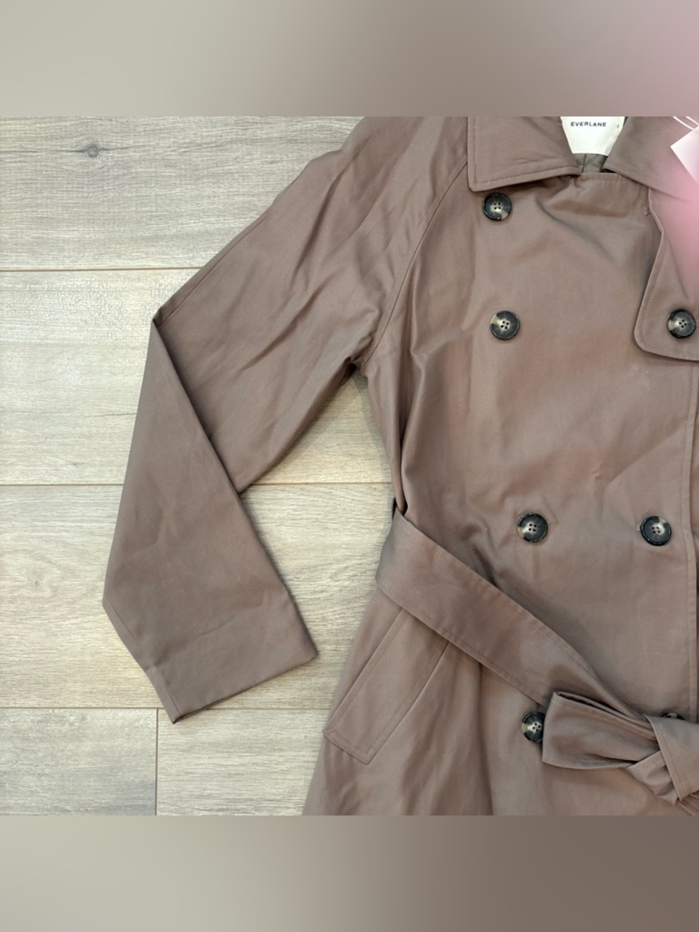 New Everlane The Modern Trench Coat Chocolate Brown Size S Belted $288 Retail - Picture 6 of 11